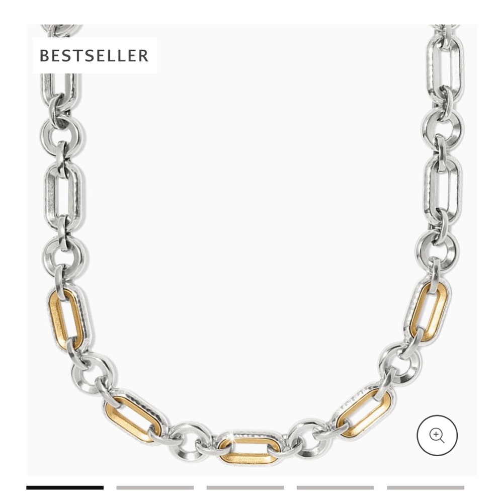 Elegant Silver and Gold-Toned Chain Necklace - Picture 2 of 2